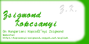 zsigmond kopcsanyi business card